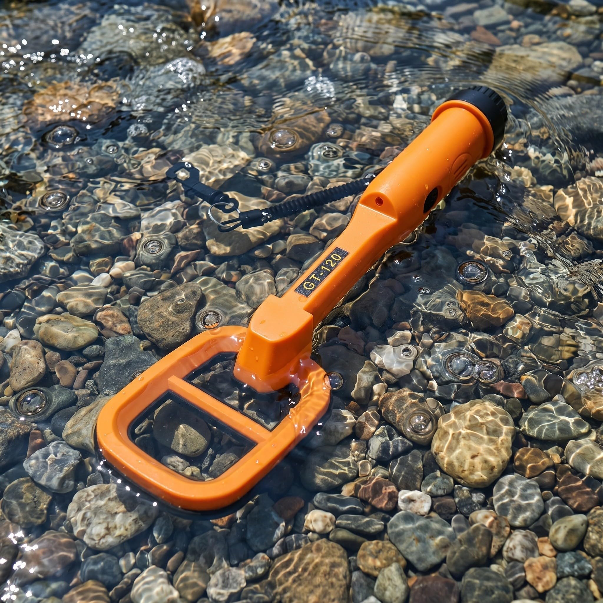 KALLORY Detector de Metales Subacuático para Adultos, Naranja, 35x9x6 Cm