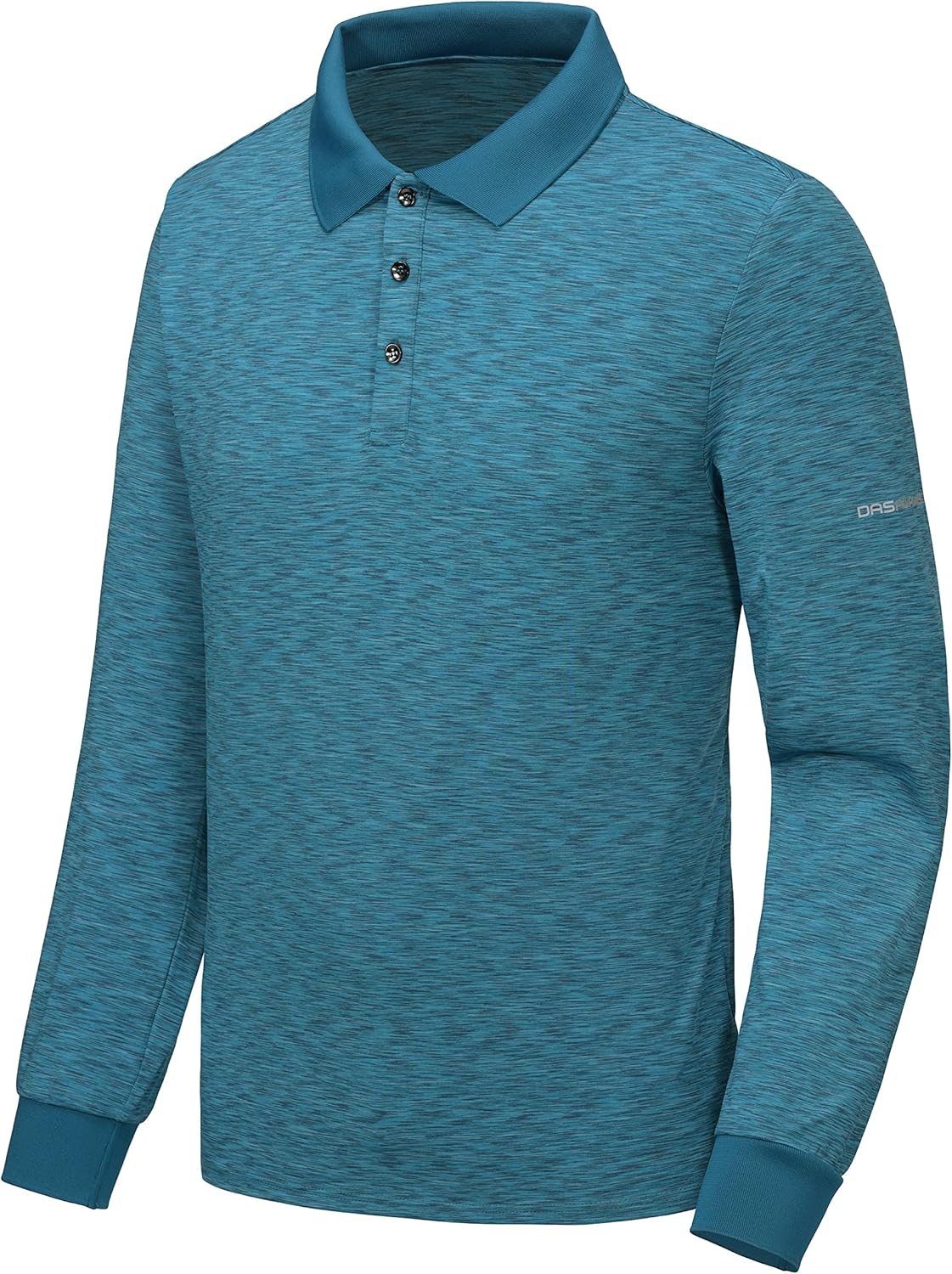 Dasawamedh Men's Quick Dry Long Sleeve Polo Shirt Moisture Wicking UV Protection Sports T-Shirt