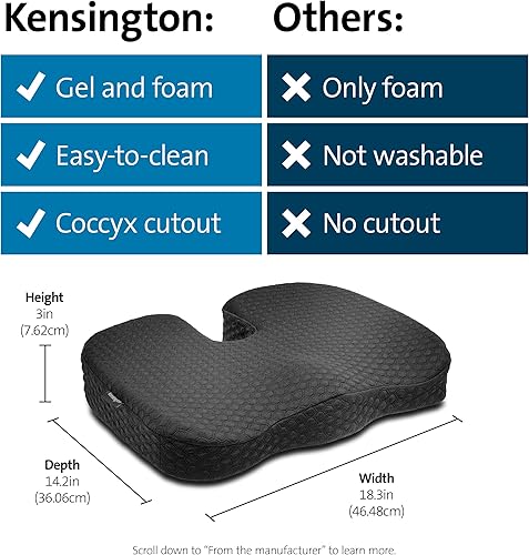 Miniatura 3 de Kensington Gel de enfriamiento; Cojín para asiento (K55807WW), negro