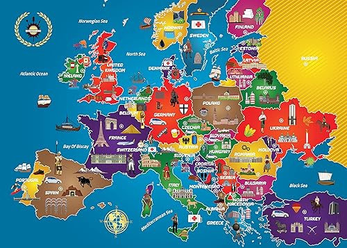 Miniatura 2 de Rompecabezas de mapa de Europa  Mapa de Europa  Rompecabezas-Historia educativa  Rompecabezas de 100 piezas  El continente consciente  Rompecabezas