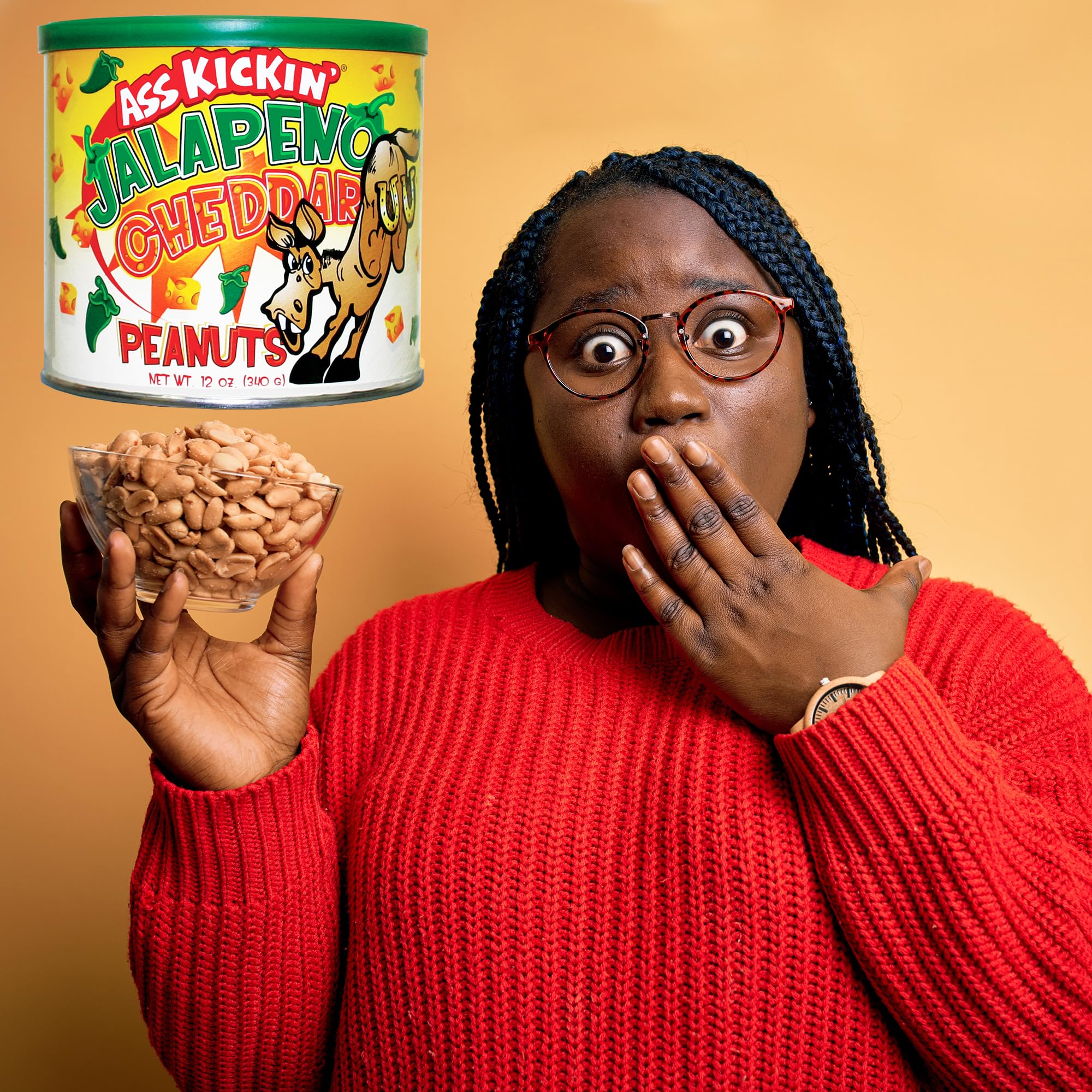 Ass Kickin' Jalapeno Cheddar Peanuts - 12 oz
