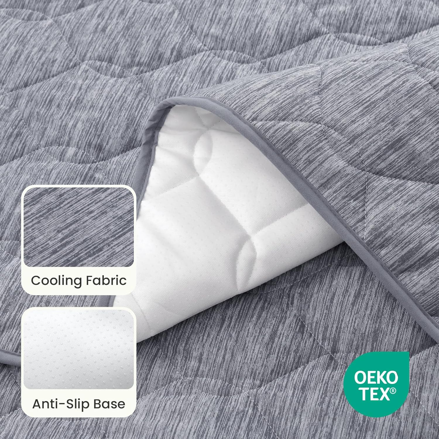 COZY KISS Cooling Couch Cover for Dog Washable, Q-Max > 0.4 Summer Cool Sofa Pad for Car Seat Protector, Liquid Pee Proof Cat Mat, Pet Pad for All Seasons, 27.5x47 inch, Dark Grey