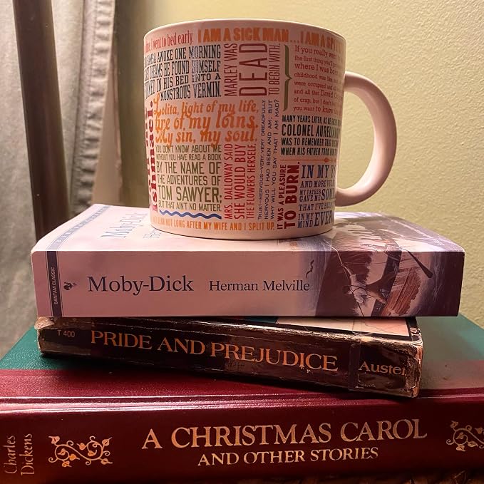 Taza de cerámica 14 oz con líneas literarias famosas miniatura 7