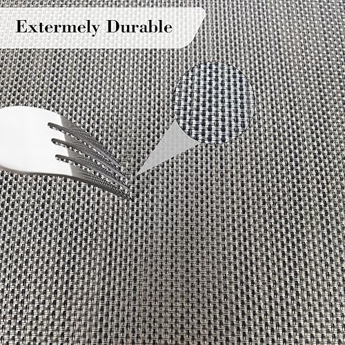 Miniatura 5 de Juego de 4 manteles individuales resistentes al calor para mesa de comedor, manteles individuales de vinilo tejido, fáciles de limpiar, lavables, 18