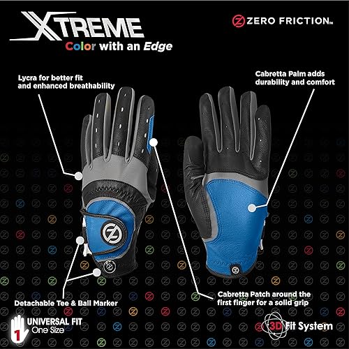 Miniatura 3 de Zero Friction Guantes de golf Xtreme Cabretta de cuero de corte universal para hombre