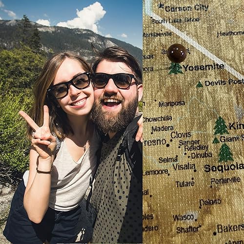 Miniatura 2 de Holy Cow Canvas US Travel Map with Pins on Canvas, National Parks Map, Push Pin Map United States, US Map with Pins to Mark Travels, Best Gifts for