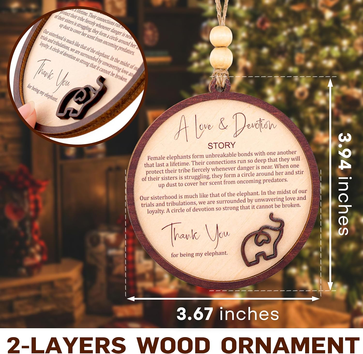 Best Friend Birthday Gifts for Women – Friendship Elephant Suncatcher with Story Card, Meaningful Friendship Gifts for Women, Birthday Gift for Best Friends, Sisters, Valentines Day Gifts for Friends - Image 2