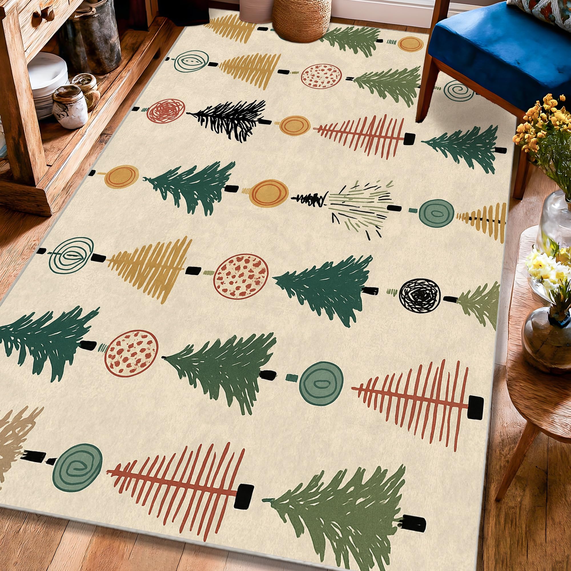 Tapis de sapin de Noël rond pour salon et salle de classe