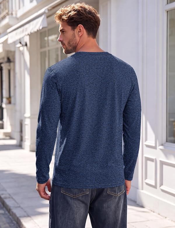 Cotrasen Men's Long Sleeve Shirts Cotton Crew Neck Casual Pocket T-Shirts by Cotrasen - Used condition - Image 3