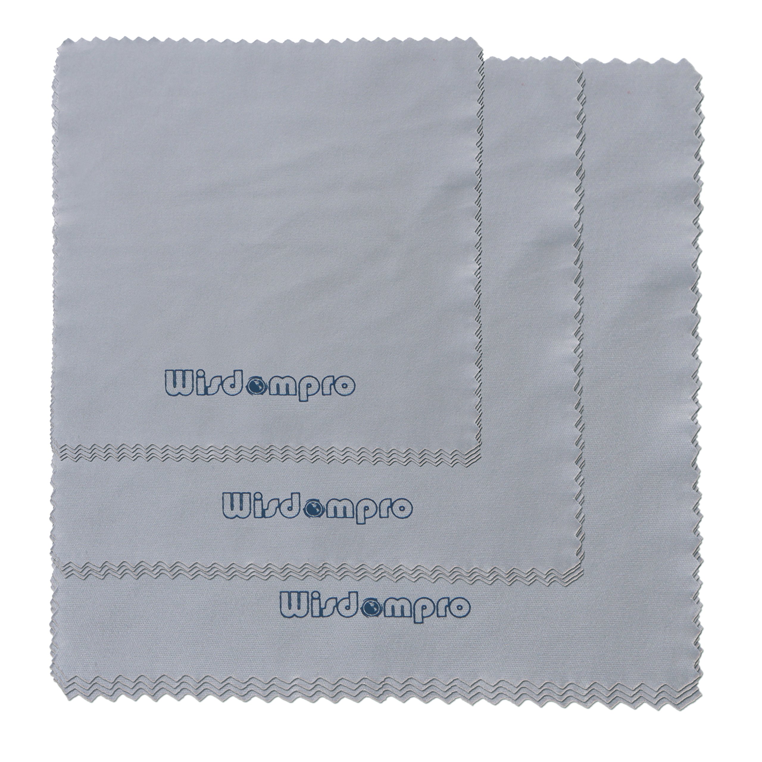 Wisdompro 12-Pack 4/4.75/6 inch Microfiber Cleaning Cloth for Camera Optical Lens, Glass, Cell Phone, iPad, Tablet, Laptop, LCD TV, Computer Screen,