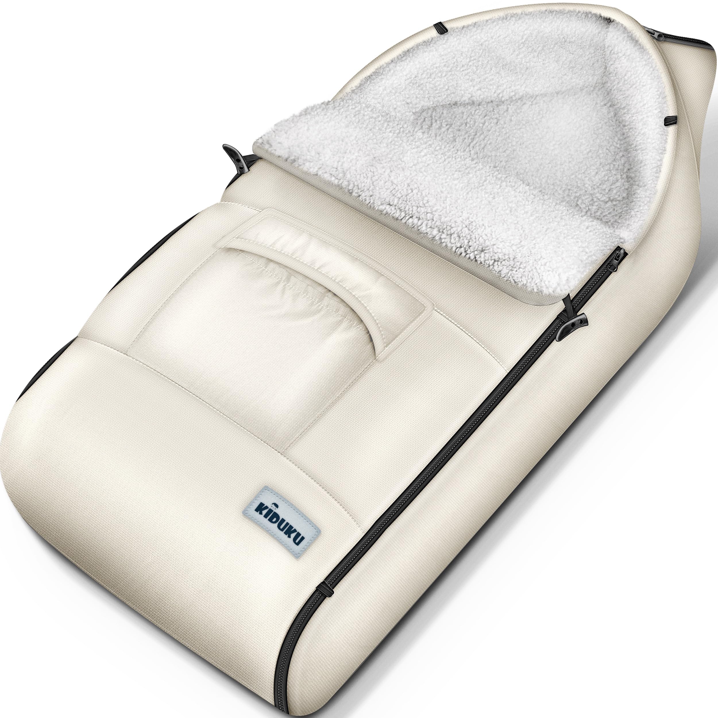 KIDUKU Saco de Invierno para Cochecito, Carrito | Saco Universal Térmico para Bebé, Silla de Paseo, Carro | Lavable | con Cremallera y Gran Bolsillo