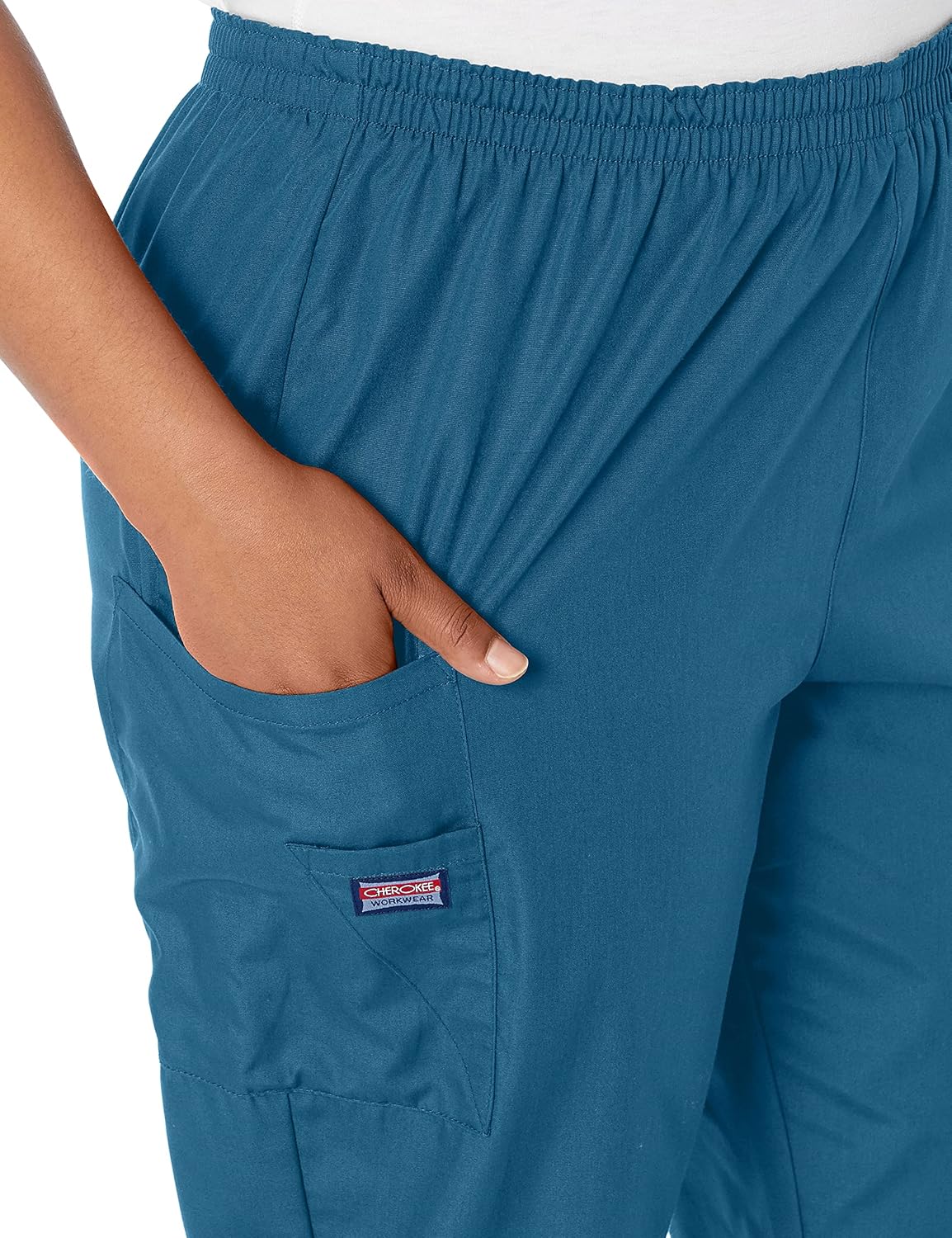 Cherokee Scrubs for Women Cargo Pant Natural Rise Tapered Pull-On Bottom with 4 Pockets , Fade Resistant Fabric - 4200 - Image 3