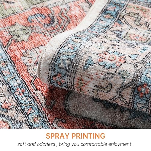 Miniatura 6 de Hatppto Alfombras de área de 8 x 10, lavables a máquina, bohemias, suaves, antideslizantes, impresas, alfombra grande para interiores, resistente a