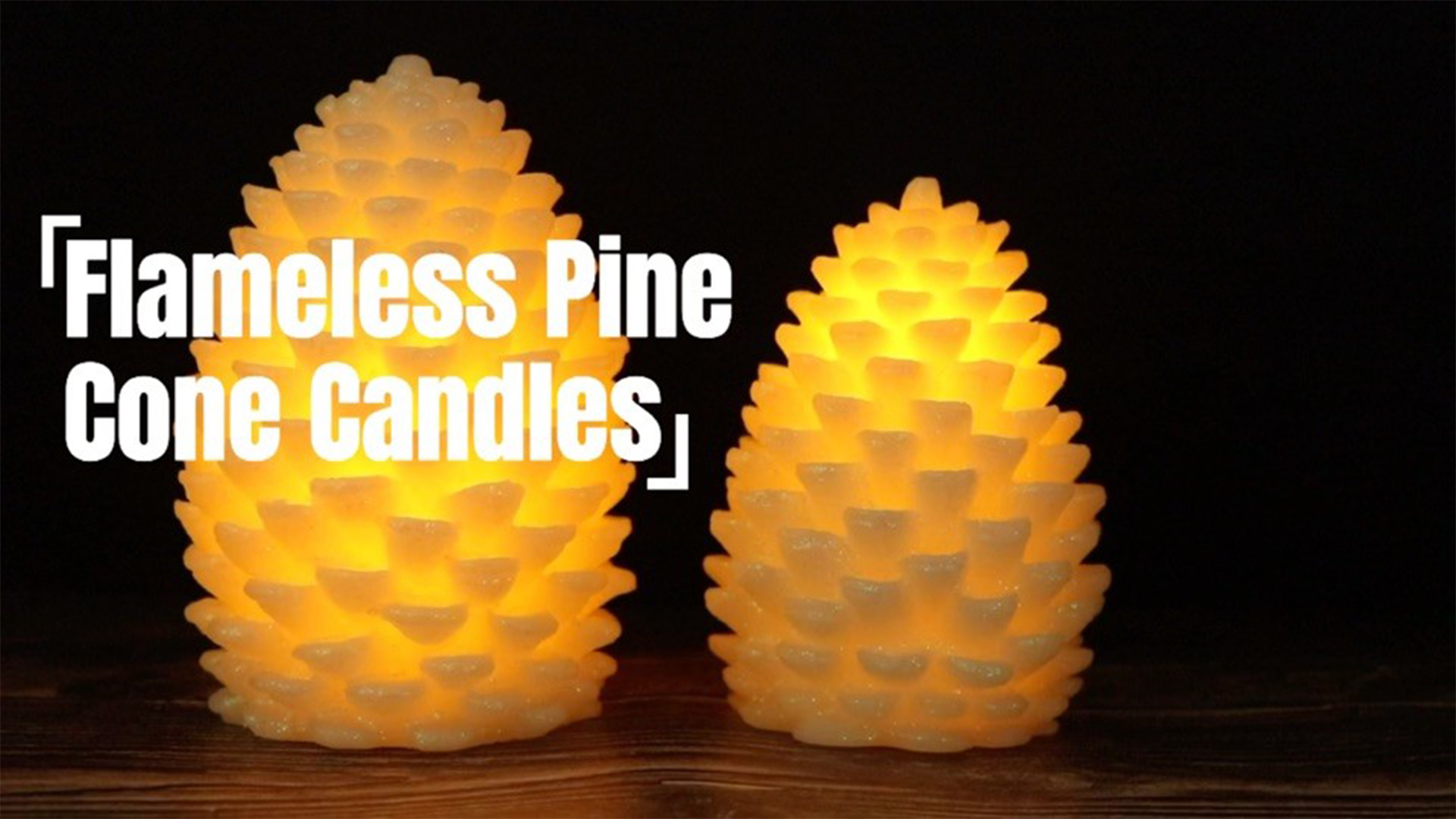 Image of Wondise Pine Cone Flickering Flameless Candles with Remote and Timer, Battery Operated LED Real Wax Flameless Candles, for Christmas Decoration, Set of 2(Ivory)