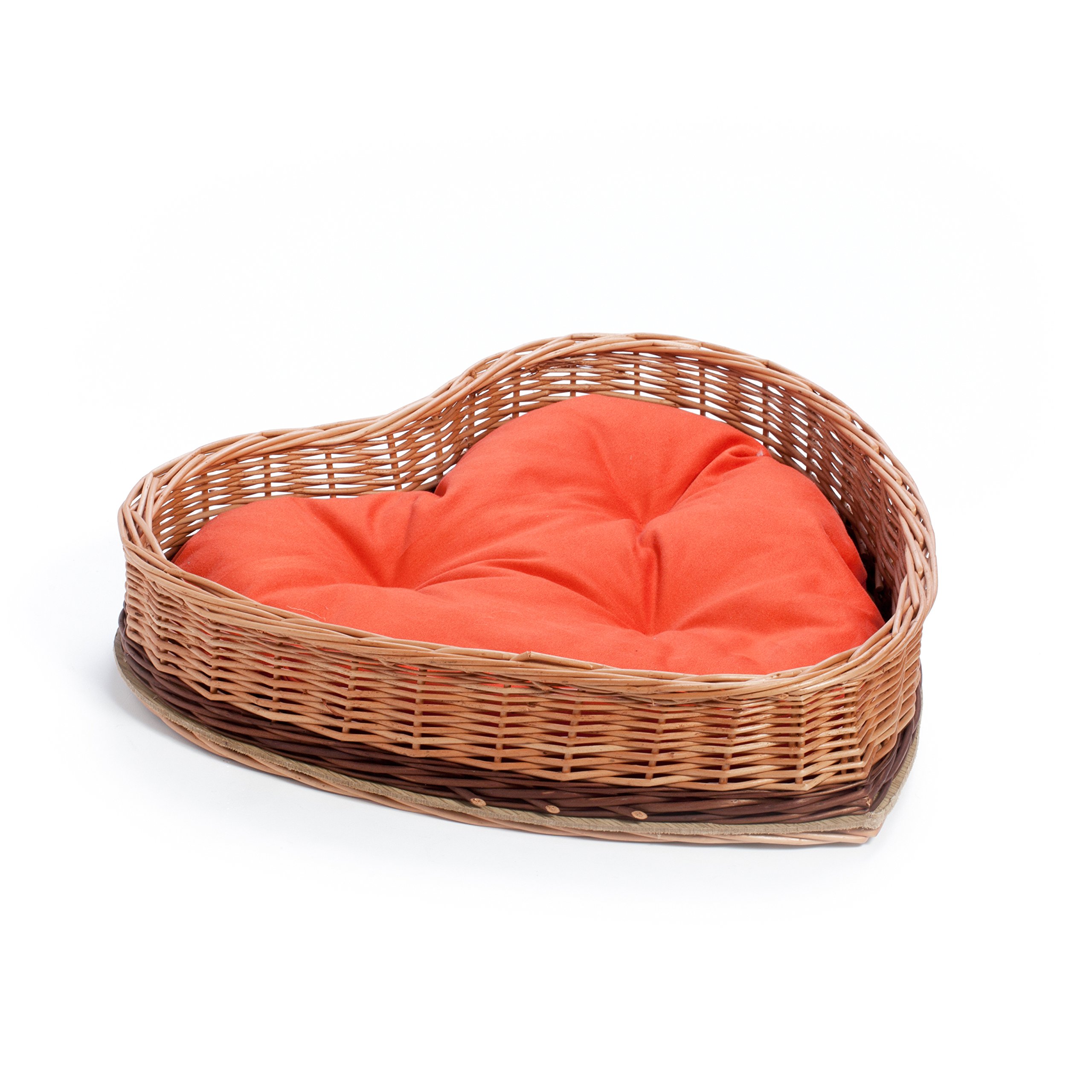 Panier pour chat en osier avec coussin lavable lit en forme de cœur respirant