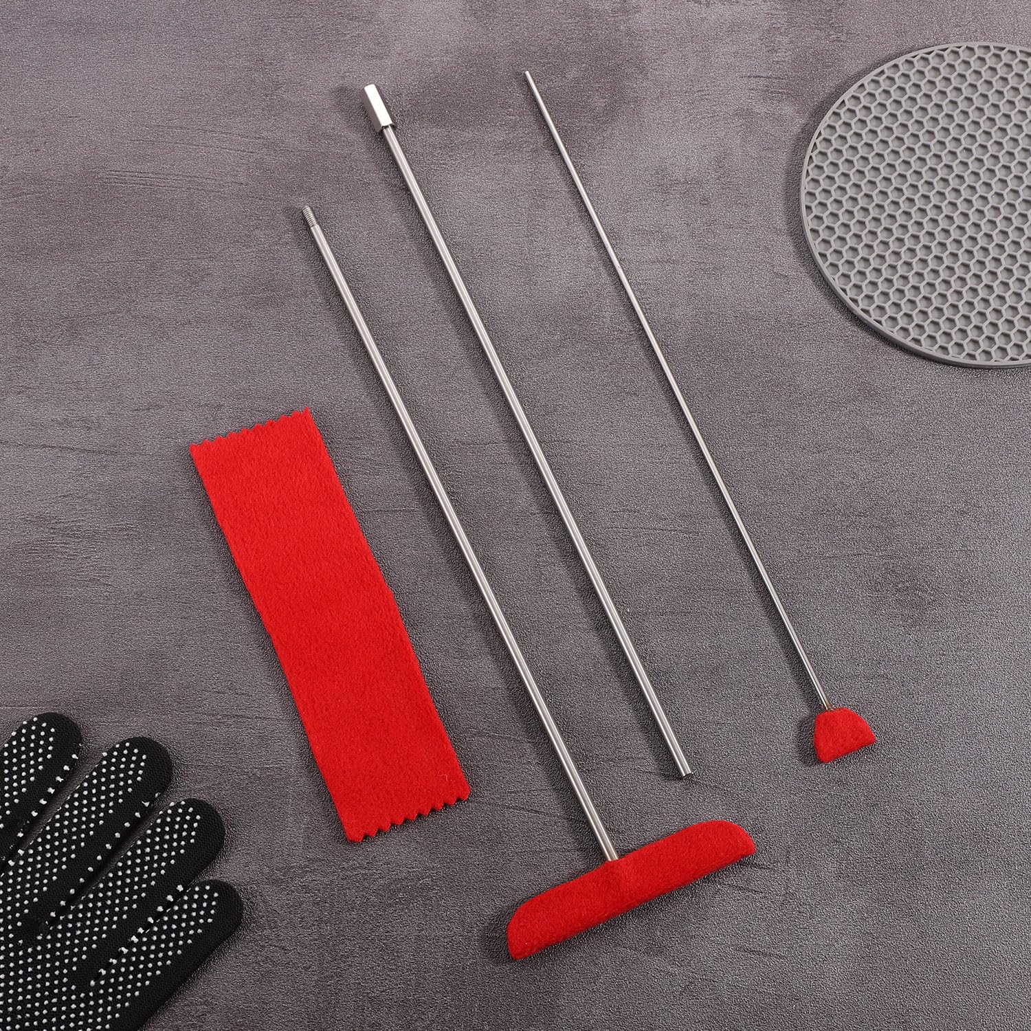 4pz Kit Pulizia Pianoforte, Testina Grande e Piccola Strumento di Pulizia con Asta di Prolunga e Panno in Fibra Morbida Kit Pulizia Tastiera Pianoforte Pulitore per Pianoforte