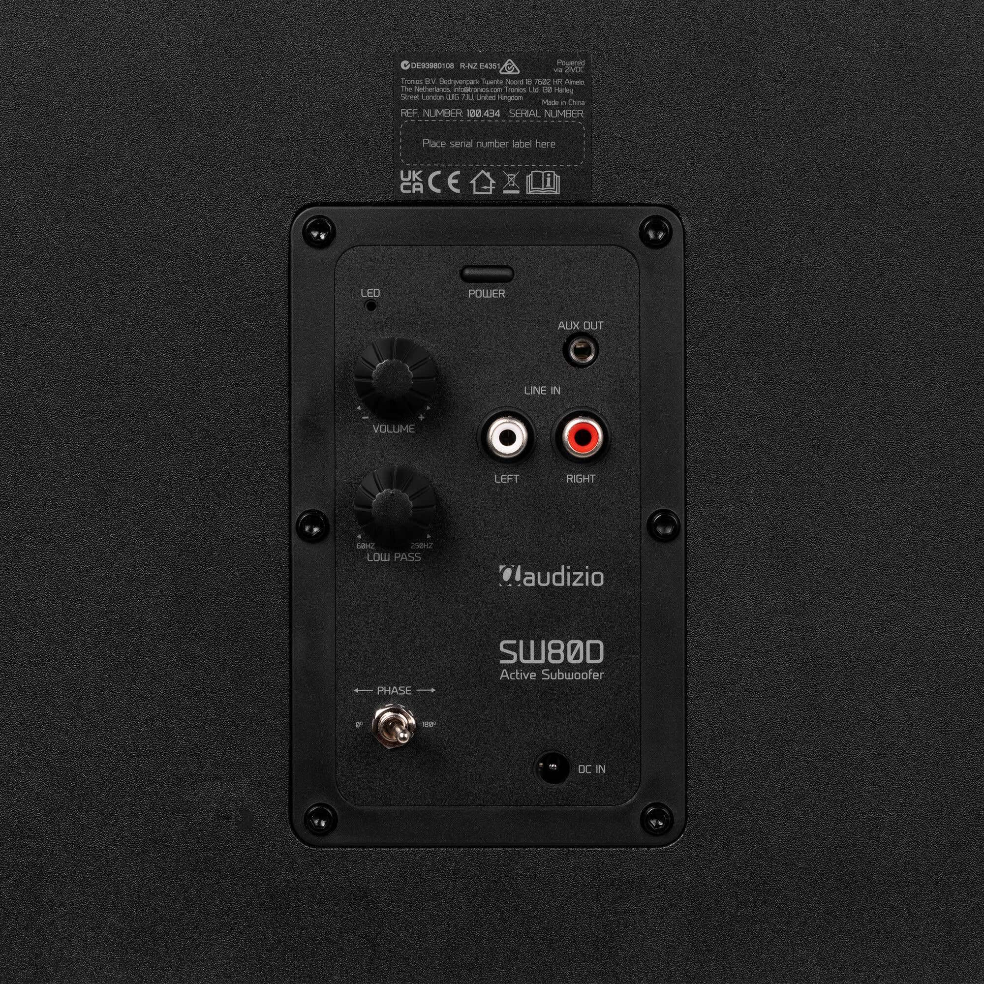 Audizio SW80D Subwoofer attivo - 160 Watt - 8 pollici, potente subwoofer attivo Home Cinema - Per bassi chiari, amplificatori di classe D integrati, riproduzione audio da 60 Hz a 250 Hz