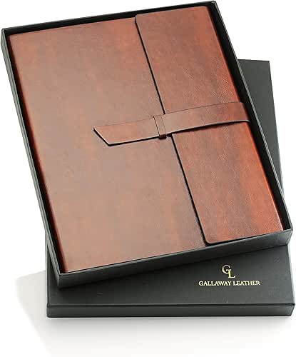GALLAWAY LEATHER Padfolio Portfolio Folder – Slim Portfolio Folio Organizer