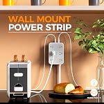TESSAN Flat Plug Power Bar, Surge Protector Extension Cord 5FT | 12 AC Outlets Extender and 4 USB Ports (2 USB C), Multiple Power Strip 1800J Protection for Home Office Dorm Room