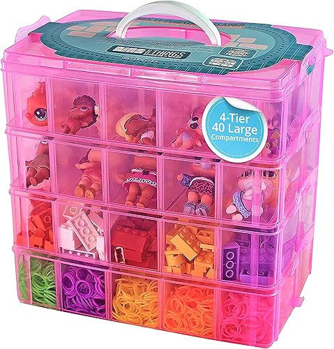 Miniatura 31 de Bins & Things - Organizador de juguetes apilable, compatible con muñecas LOL Surprise, LPS, Shopkins, Tsum Tsum y Lego, caja portátil ajustable