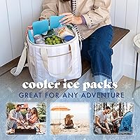Vista 12 de Cool Coolers by Fit & Fresh - Paquete de 4 bolsas de hielo XL delgadas y reutilizables, bolsas de hielo reutilizables de congelación rápida y ahorro