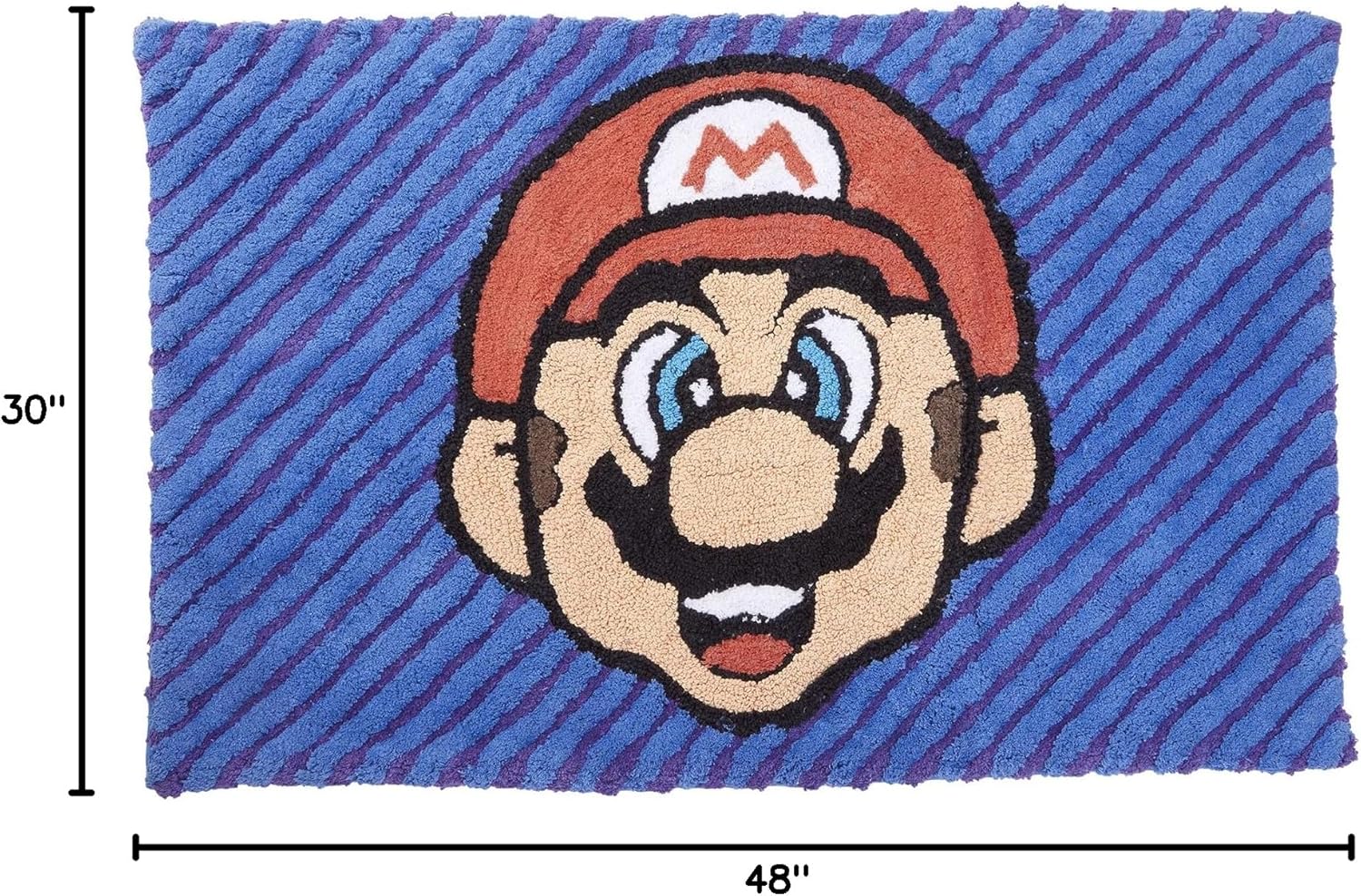 Super Mario Kids Accent Rug, 48" x 30", Tufted Cotton