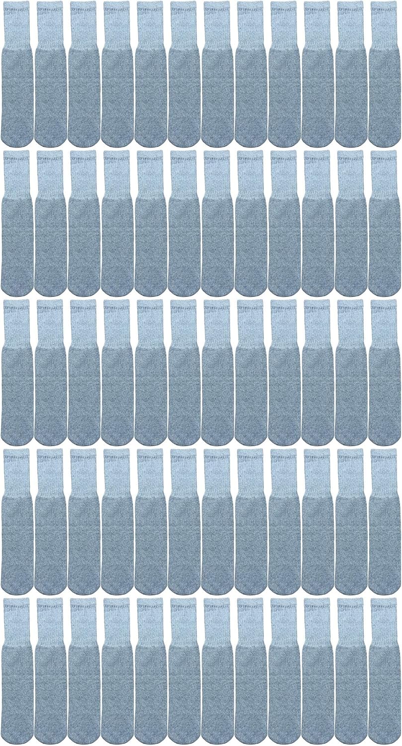Yacht & Smith 120 Pairs Of Men's & Women's Wholesale Bulk Cotton Tube Socks, Referee Style (120 Pairs Gray Women's Size 9-15)
