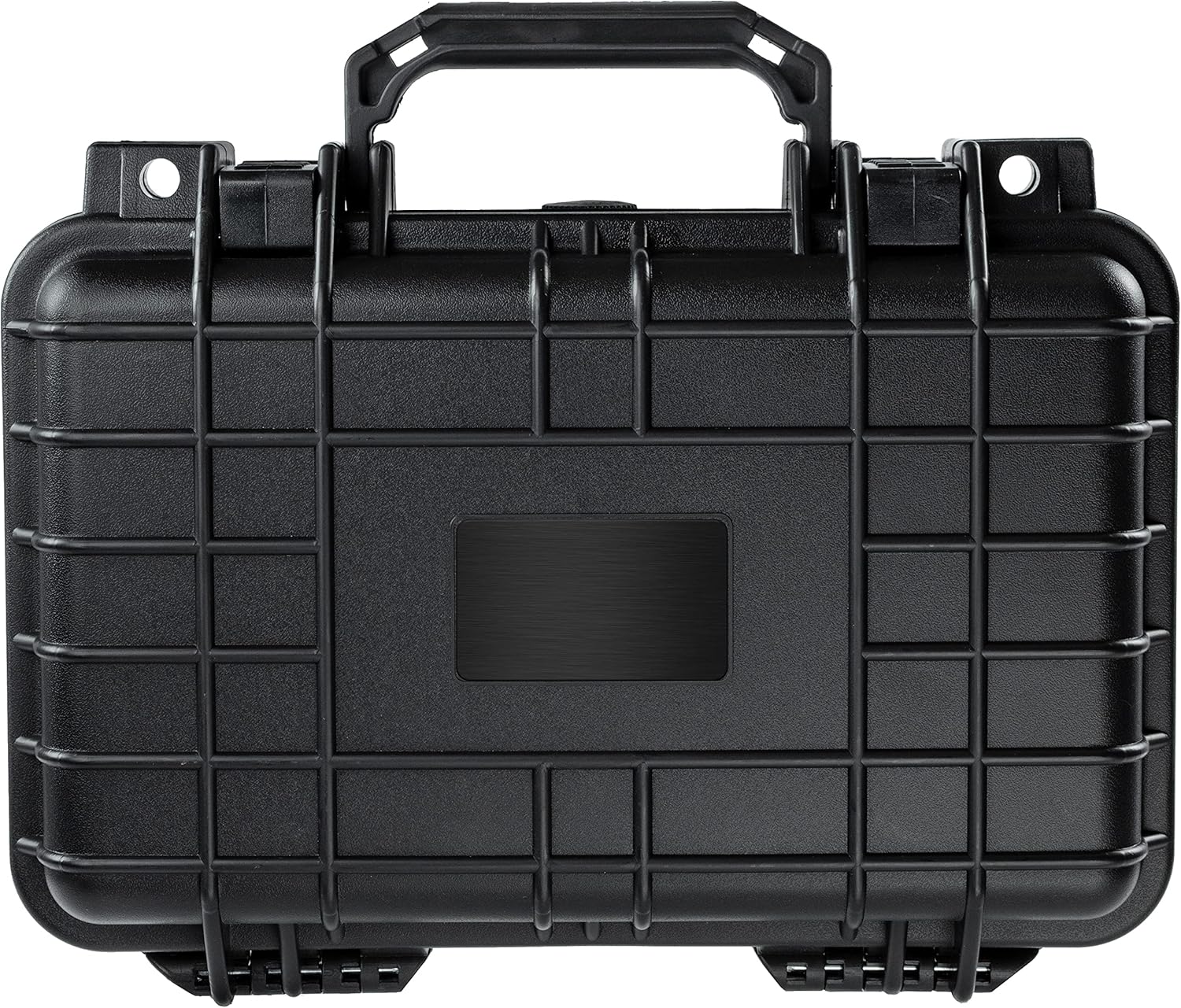 Eylar Protective Gear and Camera Hard Case with Custom Logo Plate Waterproof Dry Box with Foam 11.6 Inch 8.3 Inch 3.8 Inch (Black)