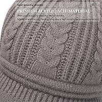 Vista 6 de Gorro de invierno para mujer, con forro polar, cálido, tejido, holgado, con visera