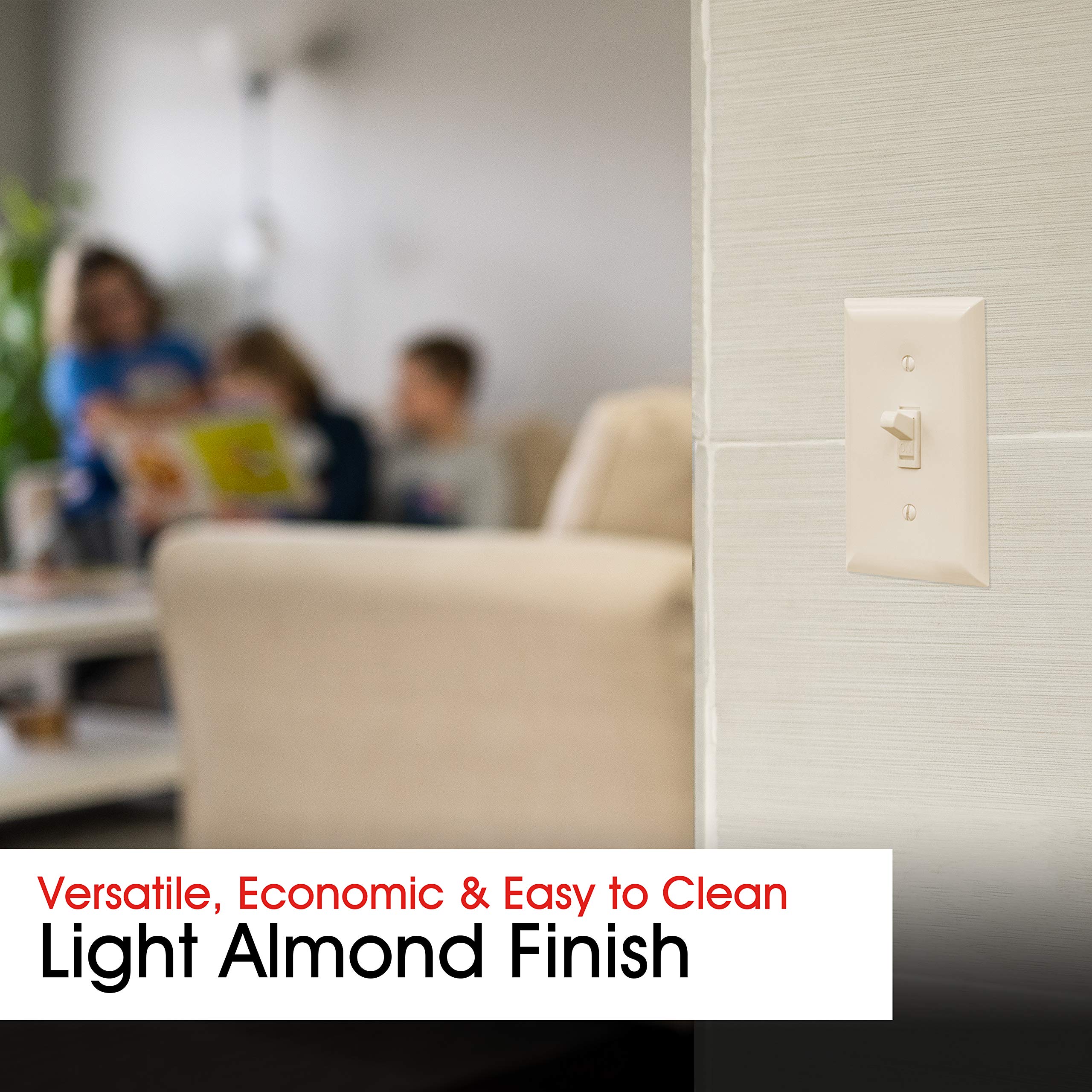 Light Almond, Single Toggle Switch Wall Plate Cover, 1