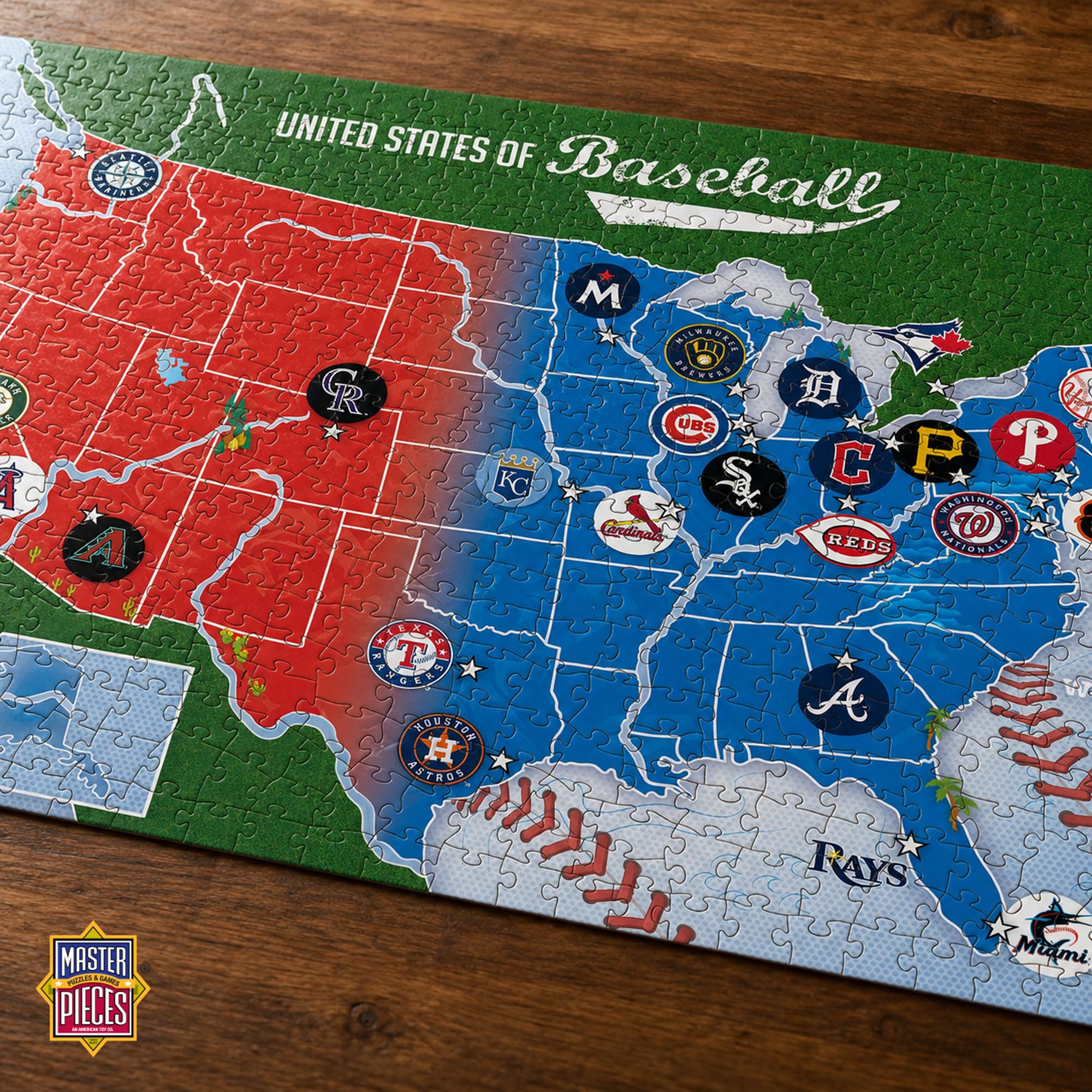 125th ANNIVERSARY　USA BASEBALL MAP パズル Baby Fanatics Mlb1001: MLB League Map 500Pc Puzzle : Amazon.ca