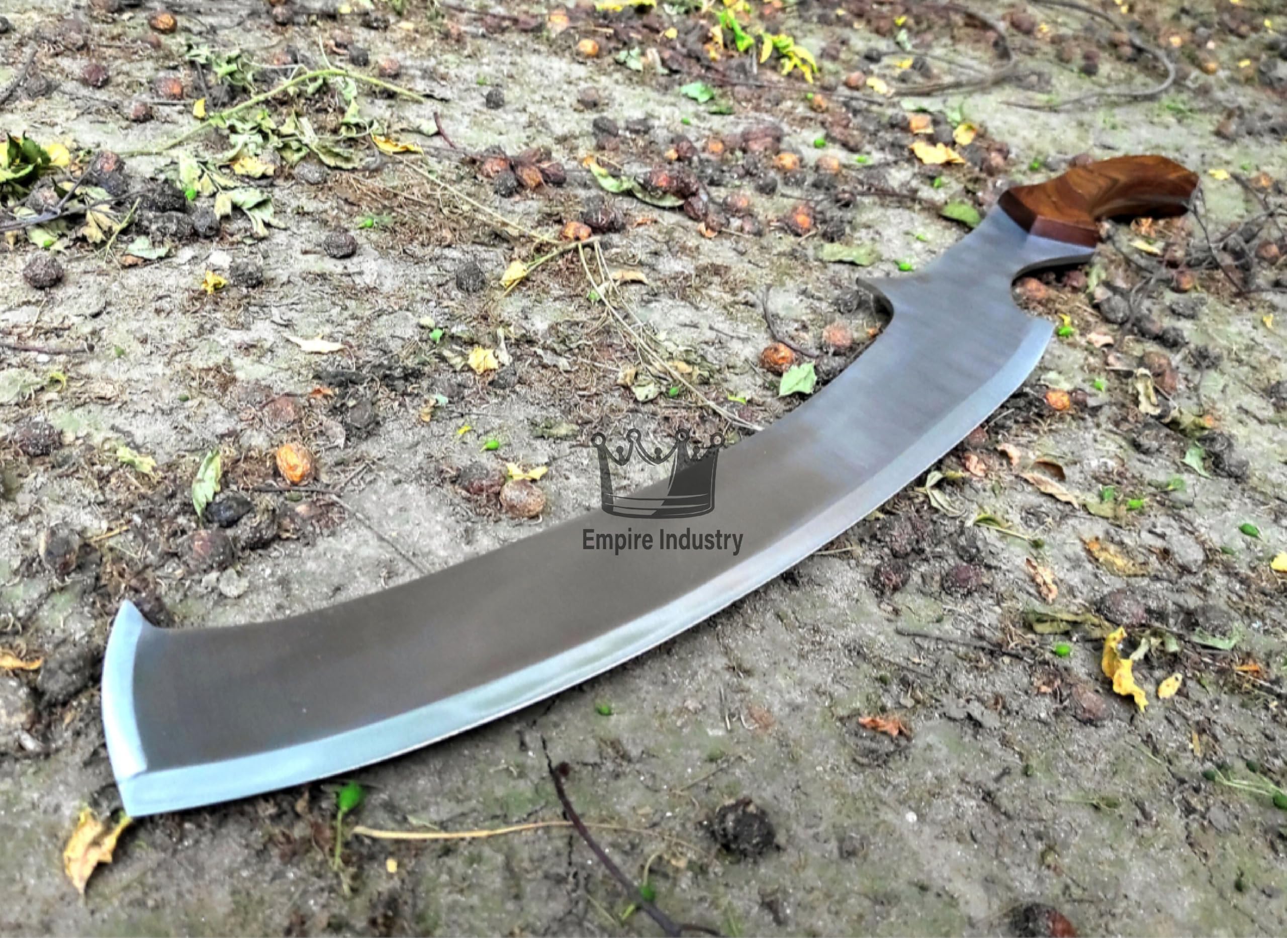 Empire - 28 Inch Long Egyptian Kopesh Full Tang Handmade J2 Steel Khopesh with Sheath - Olive Wood Grip Greek Sword Sharp Edge Best Gift for Him - Birthday Gift