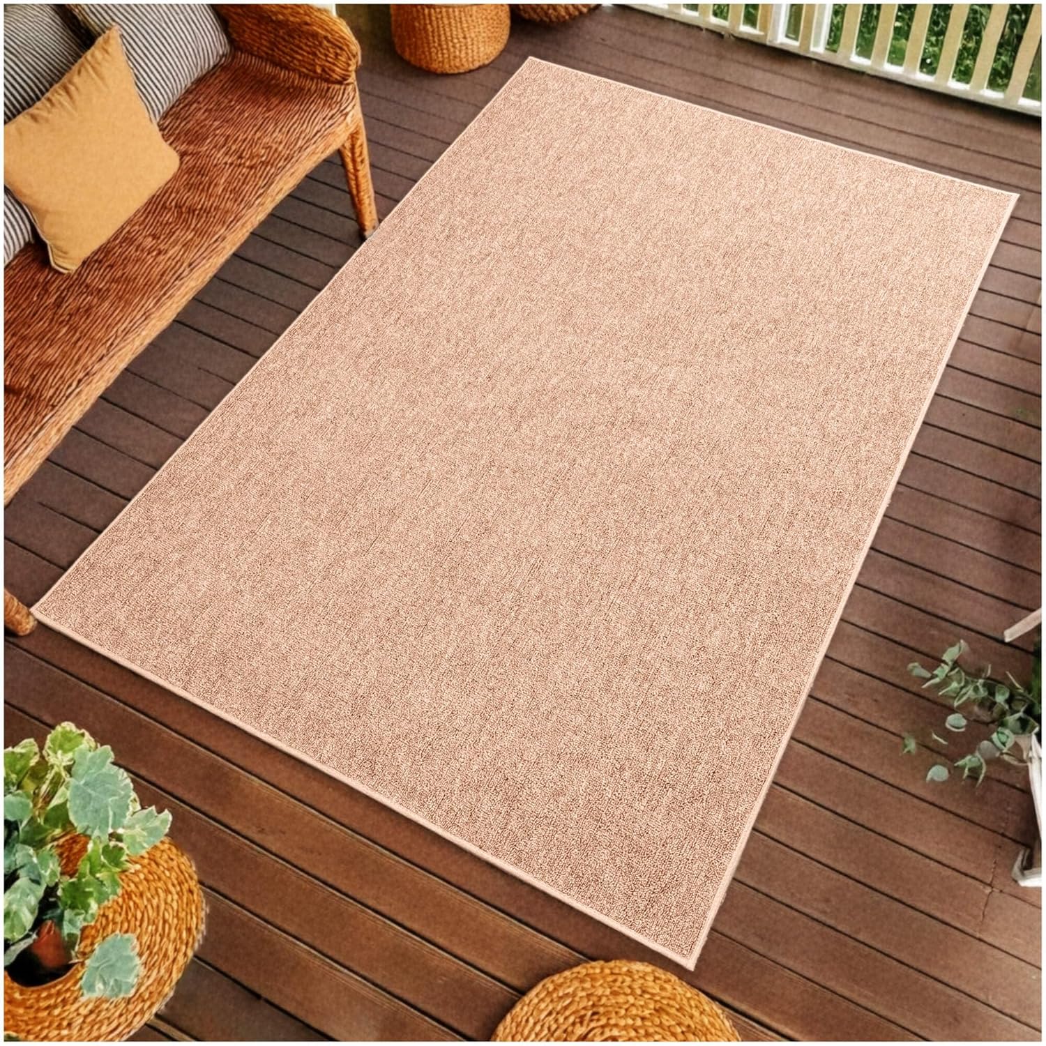 KOECKRITZ 7' x 12' Area Rug – Indoor/Outdoor Carpet for Living Room, Bedroom, Patio – Durable Woven Backing Custom Cut Rug – Sage Brush