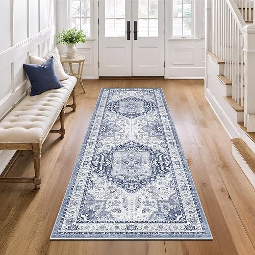 Miniatura 16 de Alfombras de área de 5 x 7, ultrafina, lavable, resistente a las manchas, antideslizantes, para sala de estar, dormitorio, alfombra vintage para 02