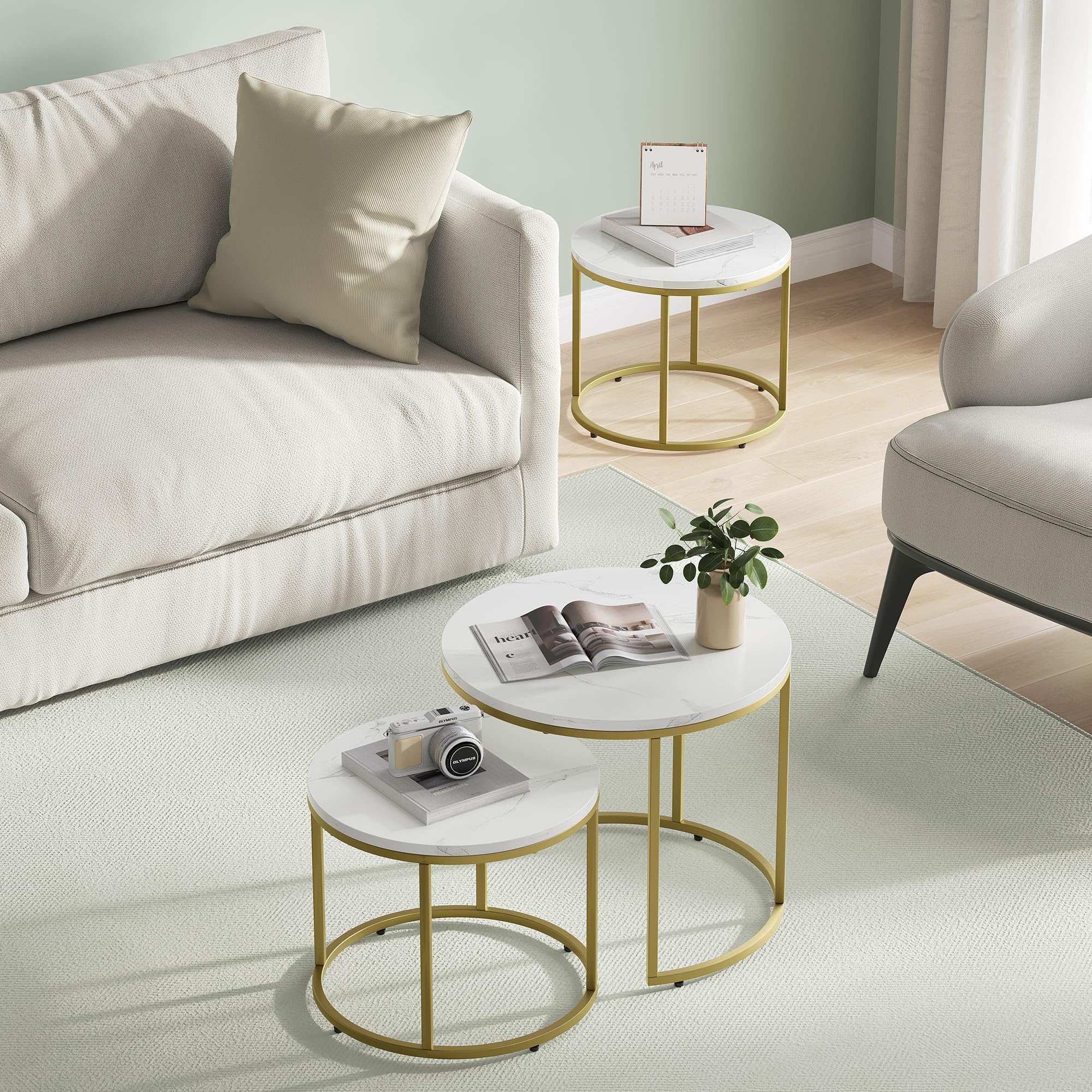 Couchtisch Set 2er Quadratisch Couchtisch 2er Set Quadratisch – Ineinanderschiebbar, Modernes Loft-Design, Aus Holzwerkstoff & Stahl, Platzsparend, Vielseitig, Für Wohnzimmer, Schlafzimmer & Lounge, Schwarz