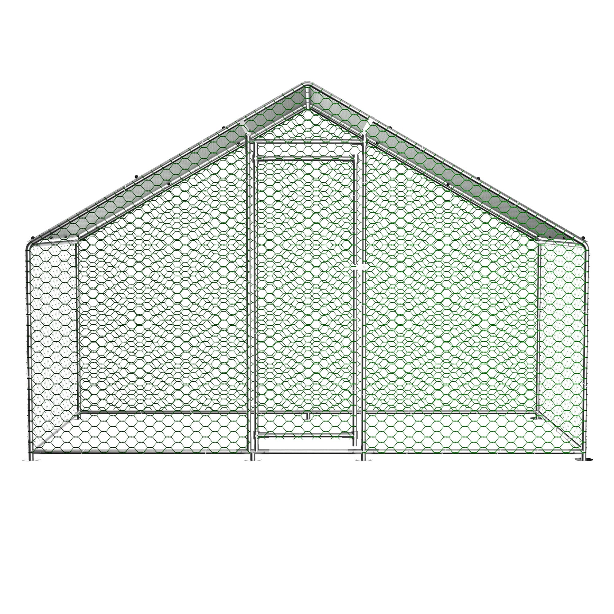 Hühnerstall Freilaufgehege 3x1,5x2m Wasserdicht PE-Plane Geneigtes Dach