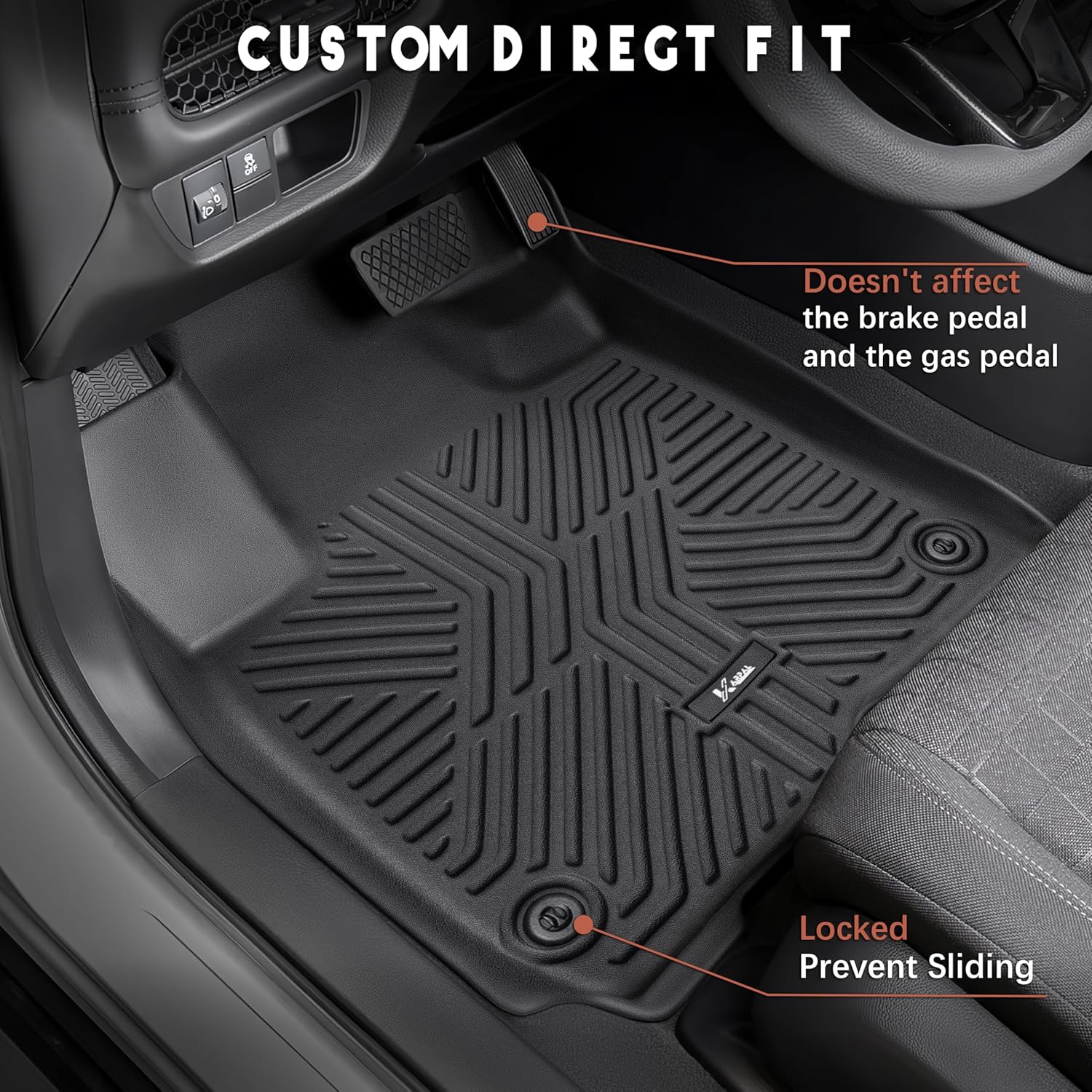 KARPAL Floor Mats for Honda HR-V 2023-2025 2026 (Include Hybrid), All Weather Protection TPE Floor Liners Accessories Car Mats, Front & 2nd Row & Cargo Liner - Image 3
