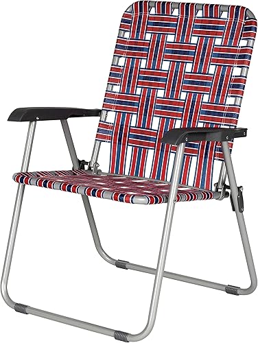 Lippert - Silla de césped plegable para exteriores con material de nailon, estructura de marco de tubo de acero, pies antideslizantes para patio,