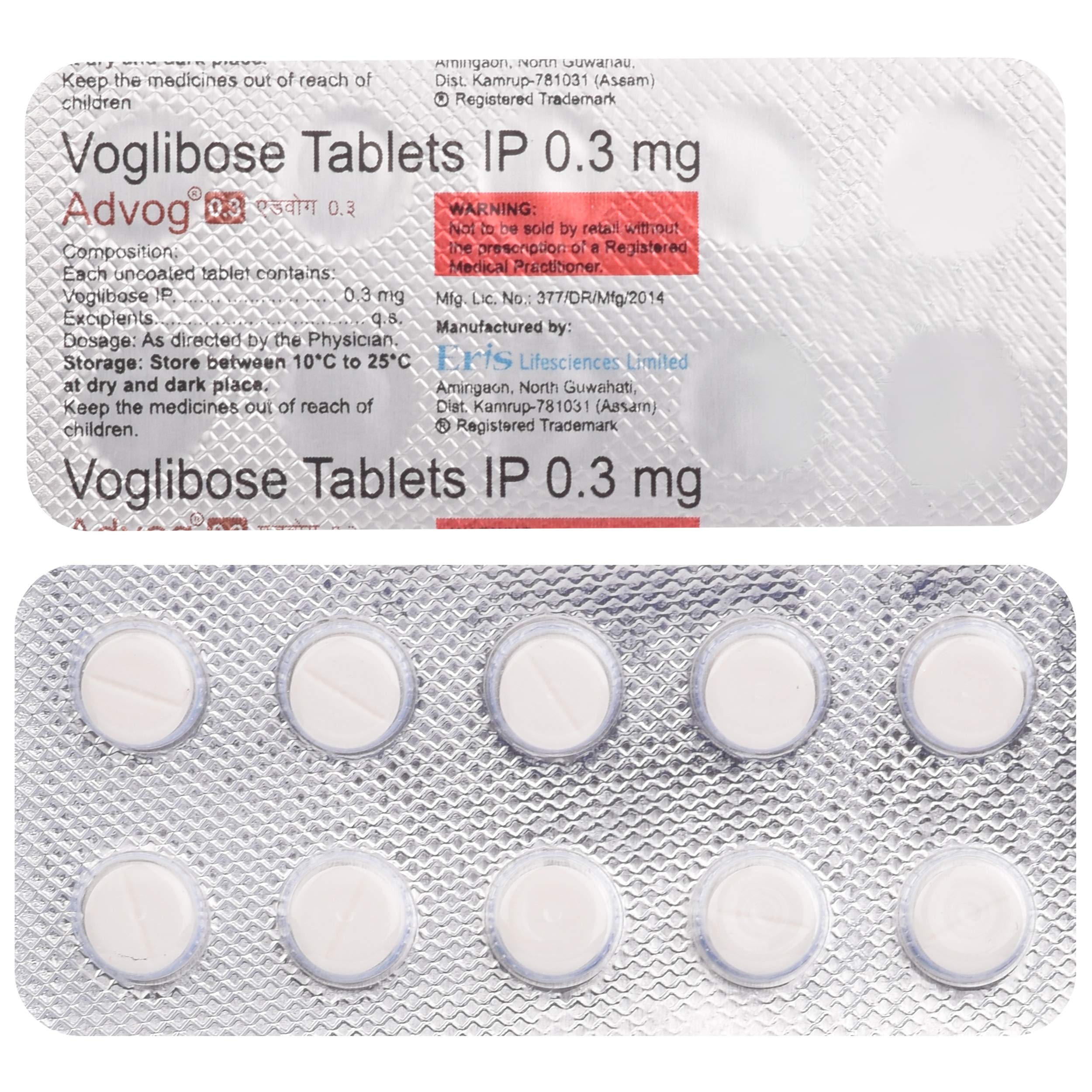Advog 0.3 - Strip of 10 Tablets