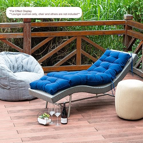 Miniatura 7 de ARTPLAN Chasie Lounge - Cojín grueso con lazos, cojín de mimbre de repuesto para silla de Paito Fruniture, 72 x 22 x 4 pulgadas, para todo tipo de