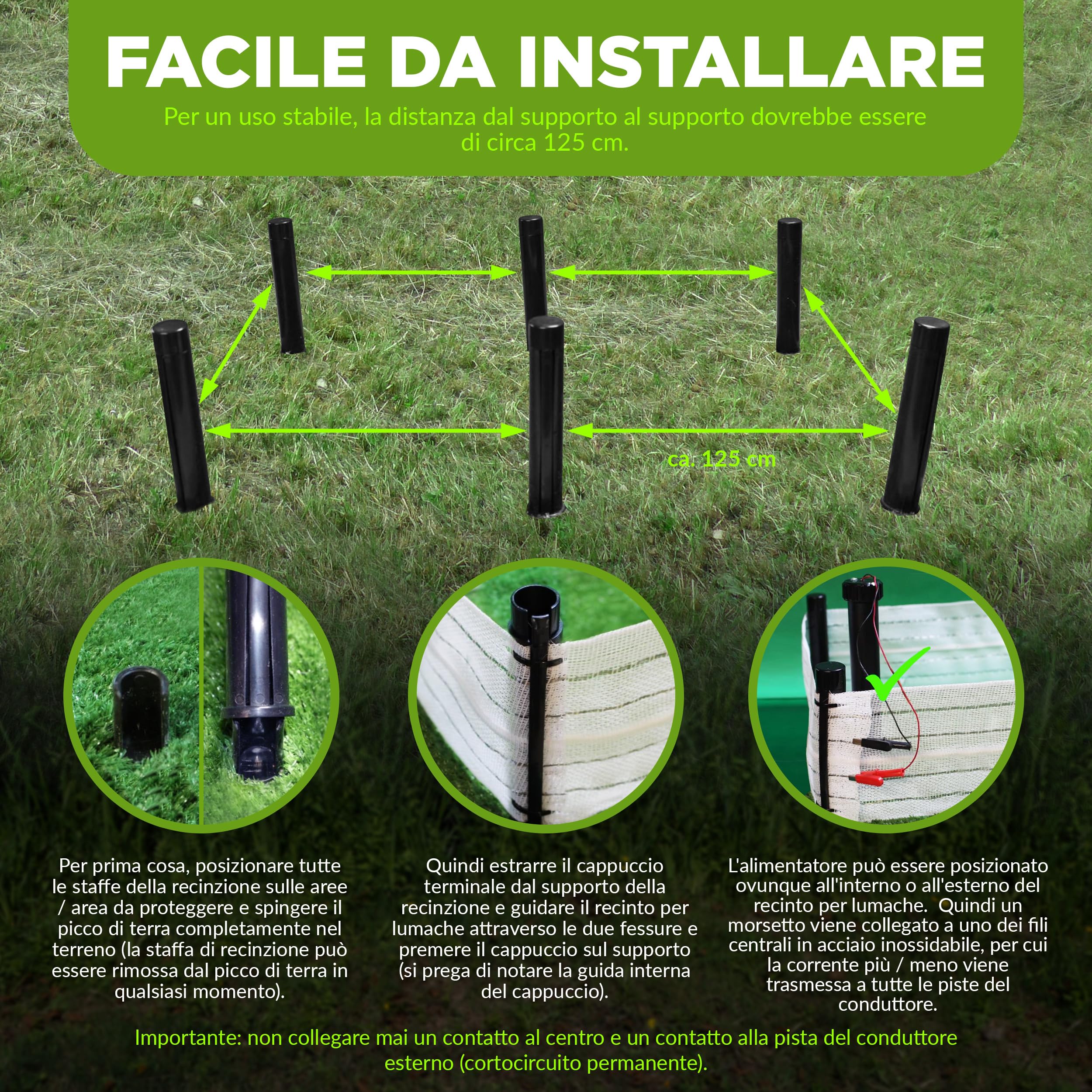 ISOTRONIC Recinzione Elettrica Antilumache 10m a Batteria, Protezione per Aiuole Rialzate e Fioriere, Barriera Ecologica Rispettosa degli Animali, Installazione Facile, Stop Lumache e Chiocciole