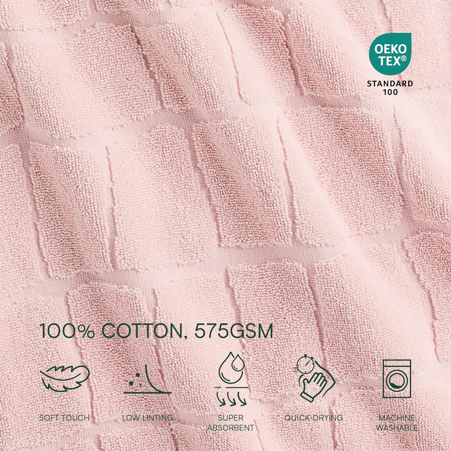 Lacoste Croc Scale 100% Cotton Towels – Highly Absorbent & Quick Drying, Premium Super Soft Bath Towel, Bathroom Essential, Gift for All Occasions, Machine Washable, Light Pink, 30" x 56" Bath Towel