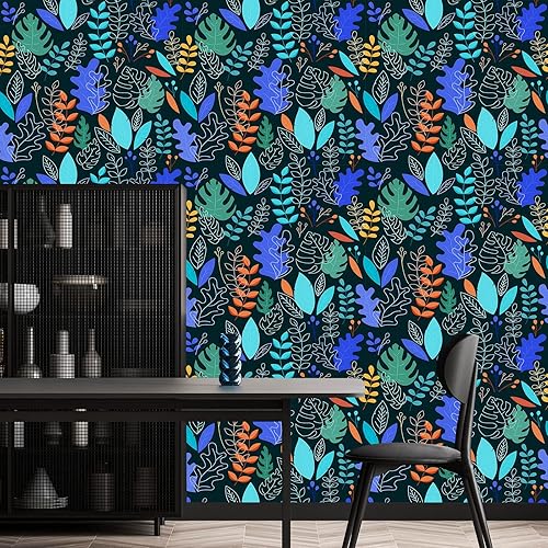 Miniatura 1 de Papel tapiz colorido de 121 x 16.5 pulgadas, papel tapiz autoadhesivo extraíble para paredes, muebles, revestimientos de rollos de vinilo