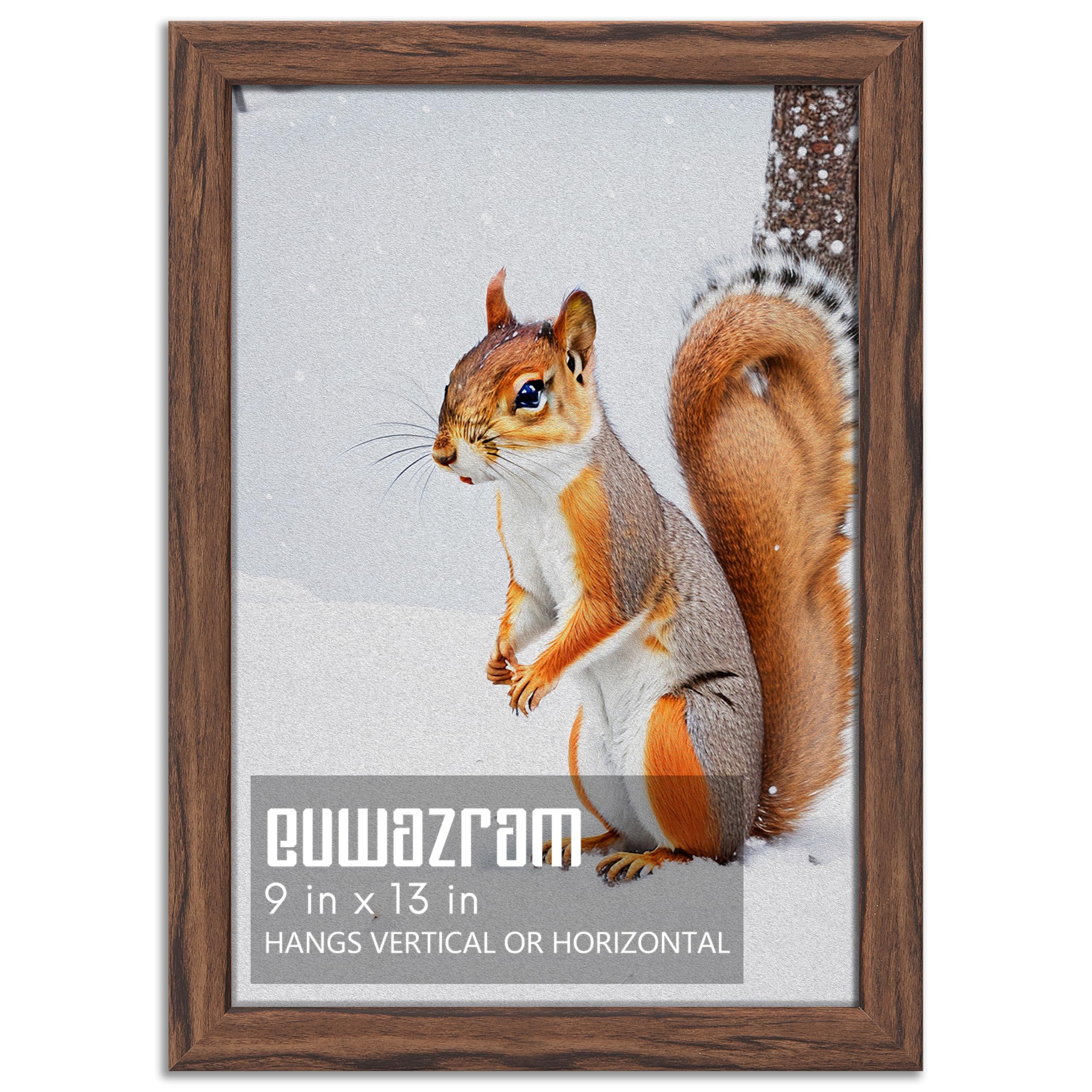 Rustykalny orzech 9 x 13 ramka - pojedyncza ramka, 9 x 13 ramka na plakat do dzieł sztuki, puzzli, zdjęć i plakatów filmowych, ramki na zdjęcia