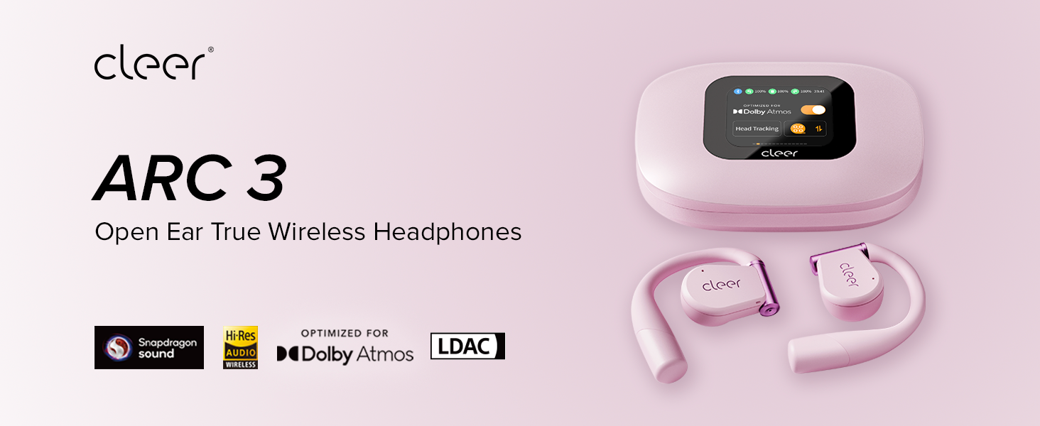 Amazon.com: Cleer ARC 3 Open-Ear Earbuds with Dolby Atmos and 50Hr