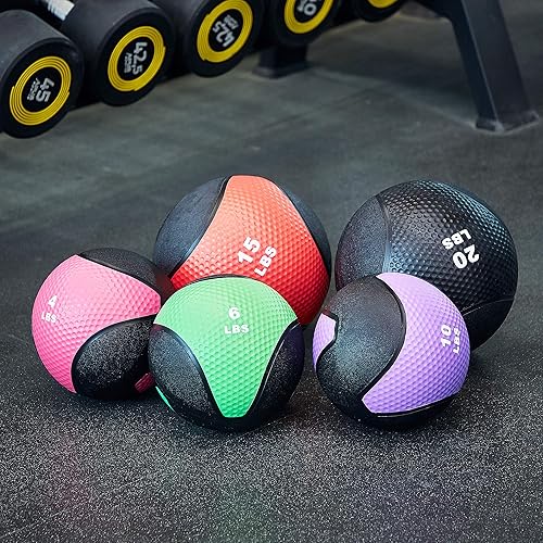 Miniatura 5 de Signature Fitness Balón medicinal ponderado para ejercicios de entrenamiento, pelota de pared y pelota de golpe