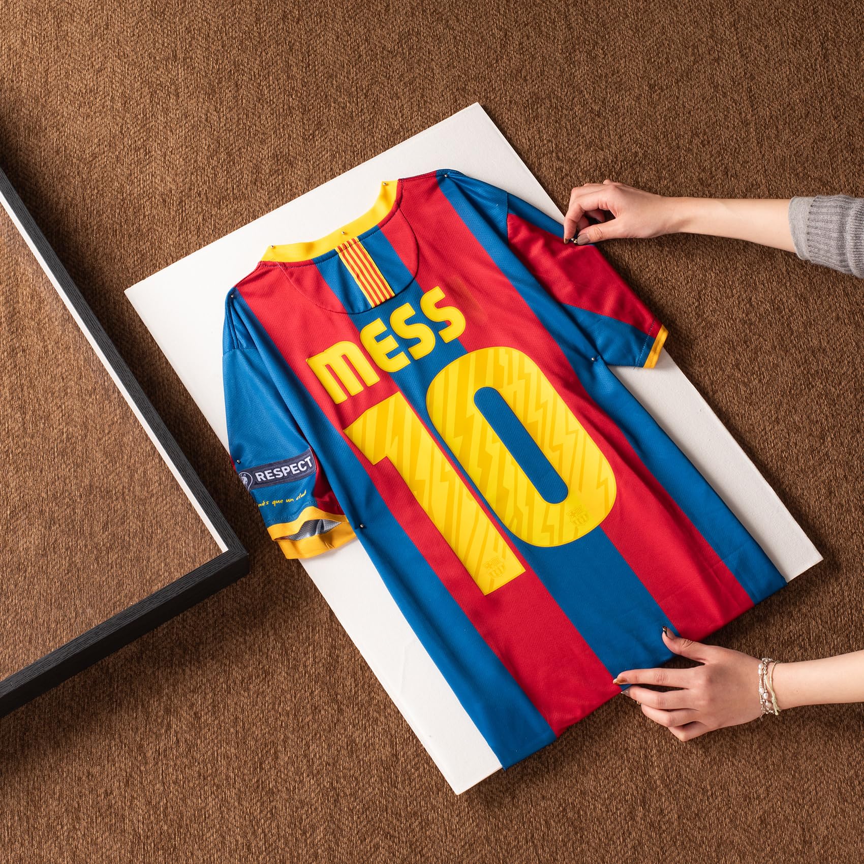 3D Bilderrahmen zum Befüllen Groß 50x70cm Mit Verdickte Acrylplatte | mit Stecknadeln und Leinenrücken, 4.3 cm tiefer Bilderrahmen zum Befüllen – Ausstellung, Trikot, Basteln, Hochzeit, Andenken
