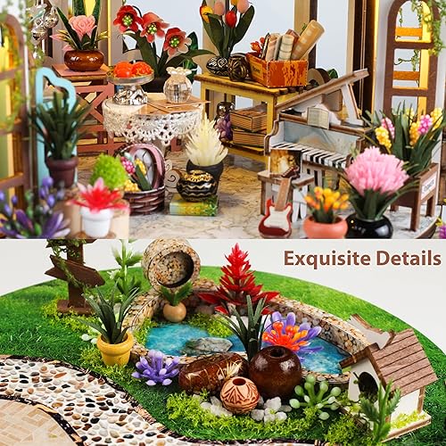 Miniatura 78 de ISSEVE Kit de rincón de libros para bricolaje, rompecabezas de madera 3D, kit de casa en miniatura para decoración de estantería, soporte mágico