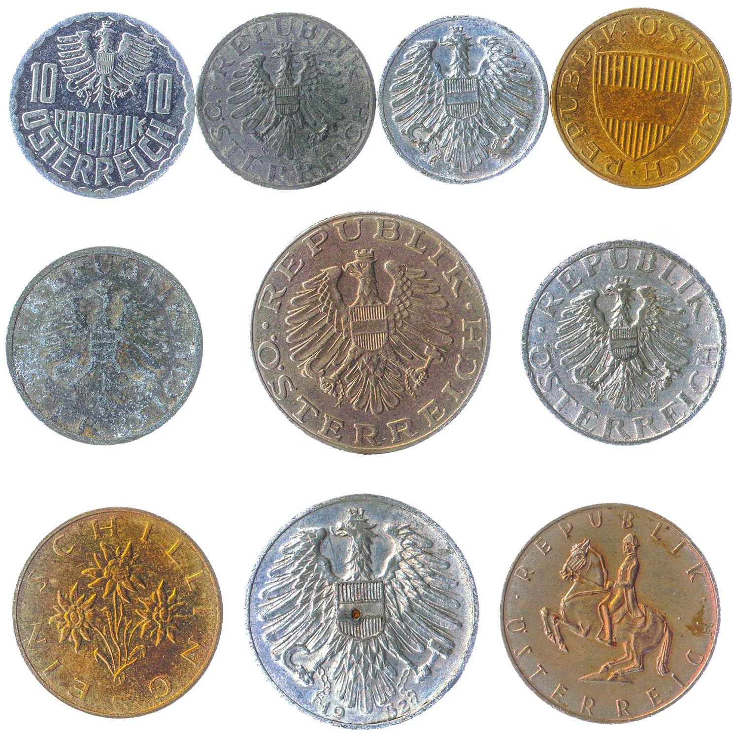 10 Austrian Coins 1 Groschen 1 Shilling Austria Coins 1946 2001 Perfect Choice For Your Coin Bank Coin Holders And Coin Album Amazon In Toys Games 10 Austrian Coins 1 Groschen 1 Shilling Austria Coins 1946 2001 Perfect Choice For Your Coin Bank Coin Holders And Coin Album Amazon In Toys Games