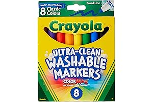 Superb Washable Coloring Markers: Pack of 2, 8 Vibrant Hues per Pack